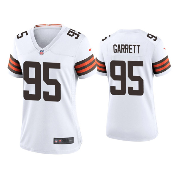 Women's Cleveland Browns #95 Myles Garrett 2020 New White Stitched Jersey(Run Small)